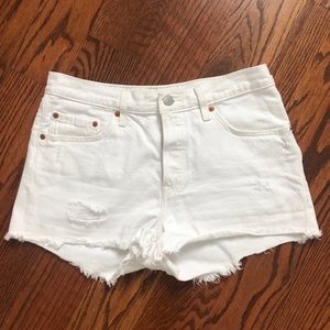 Levi’s White 501 Cutoffs